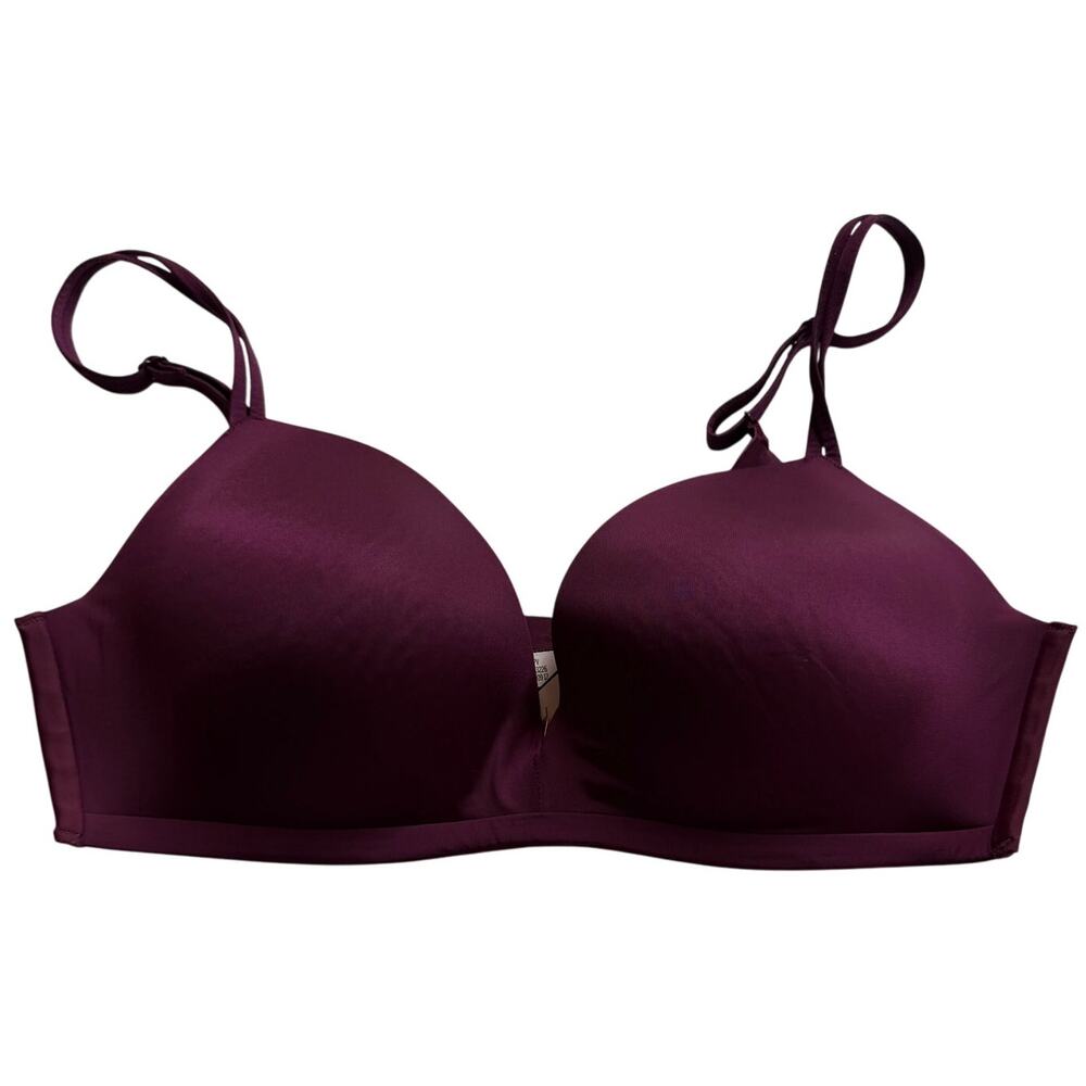 Victoria's Secret Lively The Push Up Bra Womens 36C Burgundy Padded Non Wire